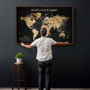 Personalized World Map Print | Customize Map with Push Pin