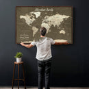 Personalized Push Pin World Map Canvas Print – Custom Travel