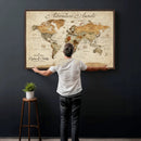 Vintage Custom Push Pin Map Print – Custom Adventure Travel by MyGreatCanvas | Canvas Wall Art Prints | Photo Prints & Wall Decor