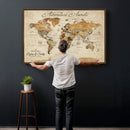 Vintage Custom Push Pin Map Print – Custom Adventure Travel