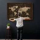 Customize Push Pin World Map Wall Art Canvas Print –