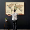 Personalized Detailed Push Pin World Map Canvas Print Custom by MyGreatCanvas | Canvas Wall Art Prints | Photo Prints & Wall Decor