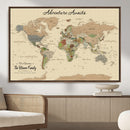 Personalized Push Pin Map with Pin Wall Art Canvas Print –