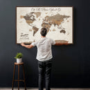 Personalized Push Pin World Map Canvas Print Custom Family