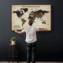 Custom Push Pin World Map Wall Art Canvas Print –
