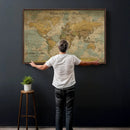 Customize Push Pin Vintage World Map Wall Art Canvas Print – by MyGreatCanvas | Canvas Wall Art Prints | Photo Prints & Wall Decor