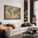 Personalized World Map Wall Art Canvas Print – Custom Push