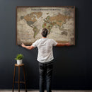 Personalized World Map Wall Art Canvas Print – Custom Push