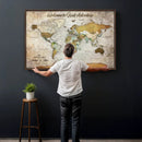 Personalized World Map Wall Art Canvas Print – Custom Push by MyGreatCanvas | Canvas Wall Art Prints | Photo Prints & Wall Decor