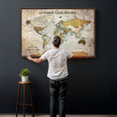 Personalized World Map Wall Art Canvas Print – Custom Push