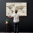 Push Pin World Map Canvas Print – Travel Tracker Wall Art