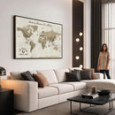 Push Pin World Map Canvas Print – Travel Tracker Wall Art