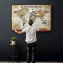 Personalized World Map Wall Art Canvas Print – Custom Push by MyGreatCanvas | Canvas Wall Art Prints | Photo Prints & Wall Decor