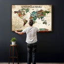 Grunge Personalized World Map Wall Art Canvas Print – Custom by MyGreatCanvas | Canvas Wall Art Prints | Photo Prints & Wall Decor