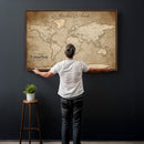 Personalized World Map Wall Art – Customizable Push Pin Map