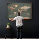 Personalized World Map Wall Art – Custom Framed Push Pin