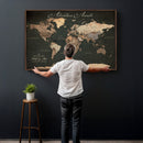 Custom Push Pin World Map Wall Art – Personalized Travel