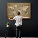 Custom Push Pin Map Canvas Print – Personalized Travel