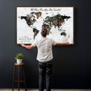 Personalized Push Pin World Map Canvas Print – Custom