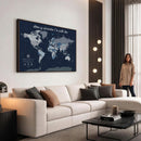 Framed Personalized World Map Custom Travel Memory Gift
