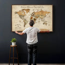 Personalized World Map Canvas Print – Custom Push Pin Framed by MyGreatCanvas | Canvas Wall Art Prints | Photo Prints & Wall Decor