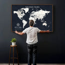 Custom World Map Wall Art Canvas Print – Personalized Push by MyGreatCanvas | Canvas Wall Art Prints | Photo Prints & Wall Decor