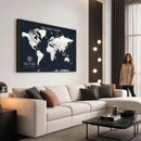 Custom World Map Wall Art Canvas Print – Personalized Push