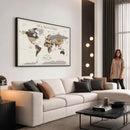 Personalized Travel Tracker Map with Pins Framed Large for