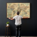 Personalized World Map Canvas – Custom Framed Push Pin