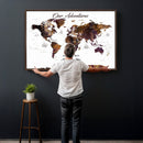 Personalized Vintage World Map Canvas – Custom Framed Push