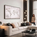 Personalized Vintage World Map Canvas Print – Custom Push