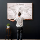 Personalized Vintage World Map Canvas Print – Custom Push