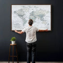 Personalized Antique World Map Canvas Print – Custom Push