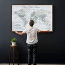 Personalized Antique World Map Canvas Print – Custom Push
