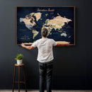 Personalized Antique World Map Canvas Print – Custom Push