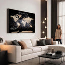 Personalize World Map Push Pin Wall Canvas Print –