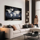 Custom Push Pin World Map Wall Canvas Print – Personalized