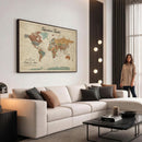 Push Pin Customize World Map Wall Canvas Print –