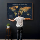 Custom Push Pin World Map Wall Art Canvas Print – Personalized Travel Tracker with Pins Framed Large for Home and Office Decor by MyGreatCanvas | Canvas Wall Art Prints | Photo Prints & Wall Decor