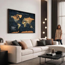 Personalized World Map Canvas – Custom Framed Push Pin