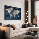 Custom Push Pin Travel Map Wall Art Canvas Print –