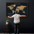 Personalized Family Travel Map Canvas – Custom Framed Push by MyGreatCanvas | Canvas Wall Art Prints | Photo Prints & Wall Decor