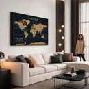 Personalized Family Travel Map Canvas – Custom Framed Push