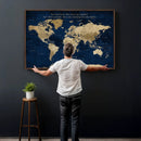 Personalized Framed Travel Tracker Map – Custom World Canvas