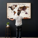 Personalized Push Pin World Map Canvas – Custom Framed by MyGreatCanvas | Canvas Wall Art Prints | Photo Prints & Wall Decor