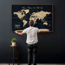Personalized Push Pin World Map Canvas – Custom Framed