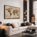 Personalized Push Pin World Map Canvas Print – Custom Framed