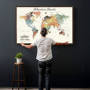 Custom Push Pin World Map Wall Art Canvas Print –