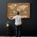 Custom Push Pin World Map Wall Art Canvas Print – Personalized Travel Tracker with Pins Framed Large for Home and Office Decor by MyGreatCanvas | Canvas Wall Art Prints | Photo Prints & Wall Decor