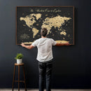Custom Push Pin World Map Wall Art Canvas Print – Personalized Travel Tracker with Pins Framed Large for Home and Office Decor by MyGreatCanvas | Canvas Wall Art Prints | Photo Prints & Wall Decor